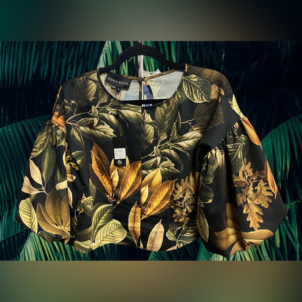 Adria moss leaves print top